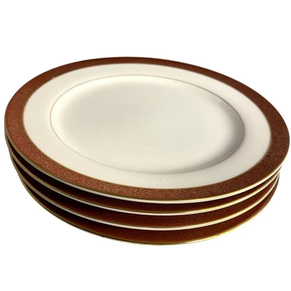 #8194 CROWN EMPIRE EMPRESS BREAD PORCELAIN PLATES  4 plates
